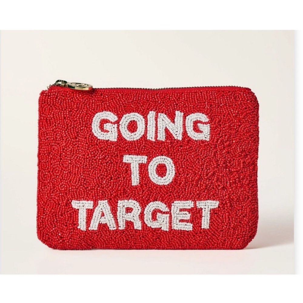 NWT KATE SPADE x TARGET Going to Target Beaded Clutch Bag Red White